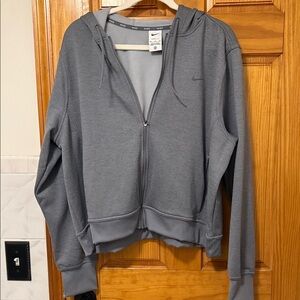 Nike Gray Zip Up Hoodie Women’s 2X Plus Size Oversized Sweatshirt